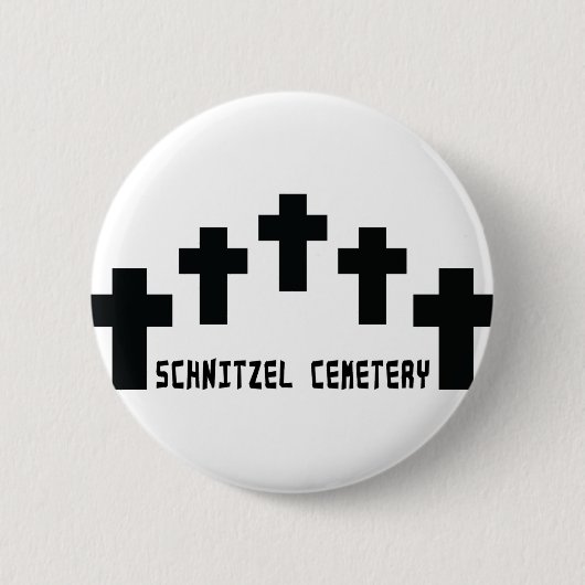 Schnitzel-Friedhofskreuz Button (Vorderseite)