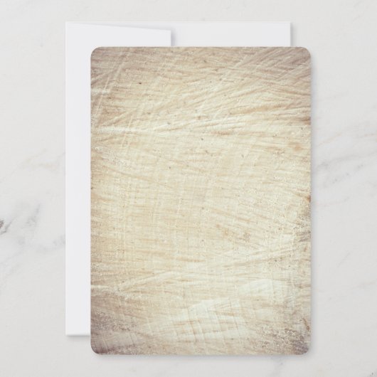 Schnitzel Holz Herz Rustikaler Baum Einladung (Rückseite)