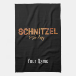 Schnitzel jeden Tag Funny Cutlet Escalope Design Geschirrtuch