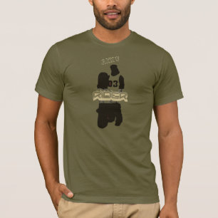 schnitzen Sie Armee-grünen Reiter T-Shirt