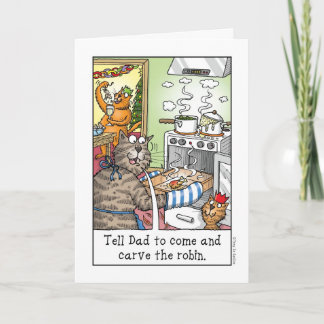 Schnitzen Sie das Rotkehlchen! Feiertagskarte