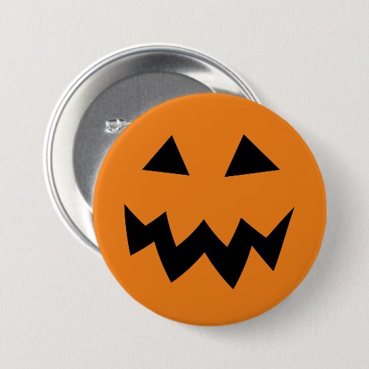 Schnitzende Hauptknöpfe großen Halloween-Kürbises Button (Vorne & Hinten)