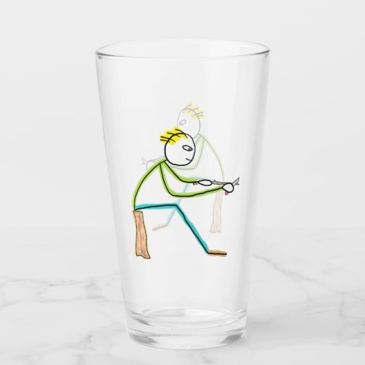 Schnitzender Stockmann Glas (Vorderseite)