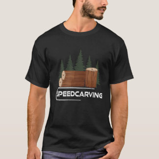 Schnitzketten-Schnitzerei mit Motorsäge Holzfigure T-Shirt