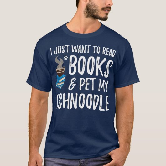 Schnoodle Avid Book Reader Funny Dog Mama Geschenk T-Shirt (Vorderseite)