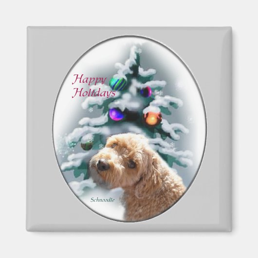 Schnoodle Christmas Geschenke Magnet (Vorne)