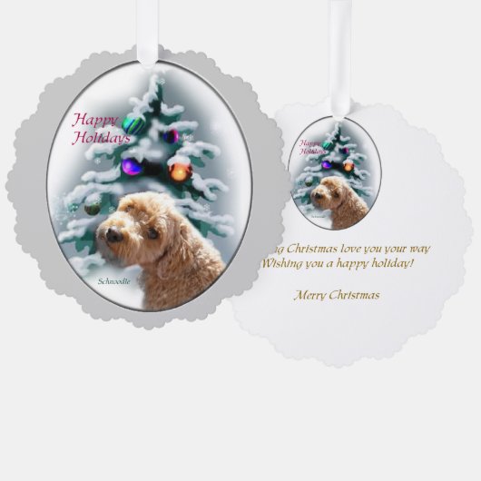 Schnoodle Christmas Geschenke Ornament Karte (Vorderseite/Rückseite)