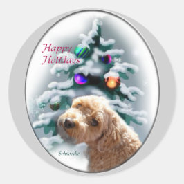 Schnoodle Christmas Geschenke Runder Aufkleber