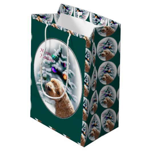 Schnoodle Christmas Mittlere Geschenktüte (Rückseite Schrägansicht)