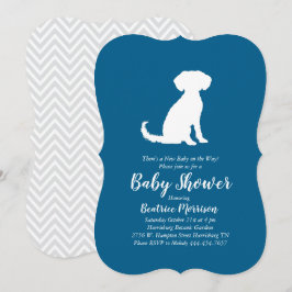 Schnoodle Dog Baby Shower Boy Blue Einladung