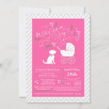 Schnoodle Dog Baby Shower Girl Pink