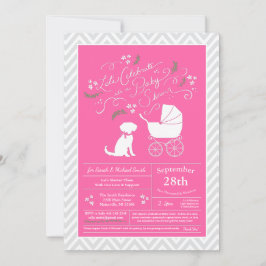 Schnoodle Dog Baby Shower Girl Pink Einladung