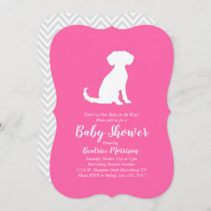 Schnoodle Dog Baby Shower Girl Pink Einladung