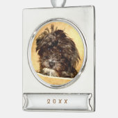 Schnoodle Dog Banner Ornament (Links)