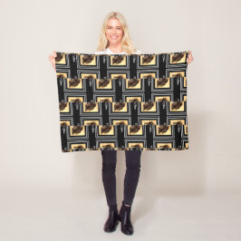 Schnoodle Dog Black Fleece Blanket