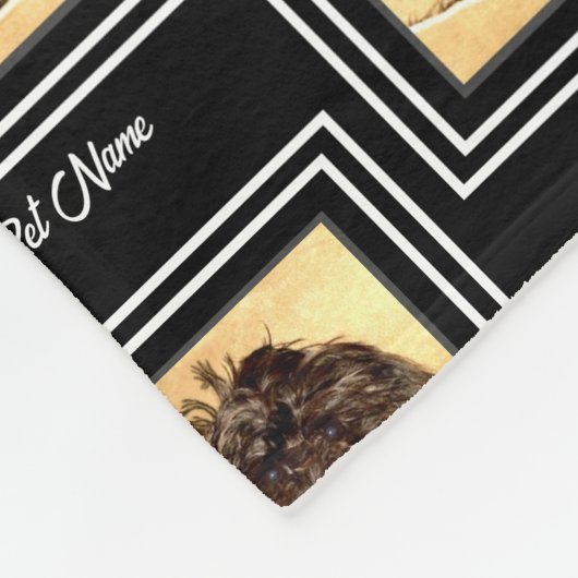 Schnoodle Dog Black Fleece Blanket (Ecke)