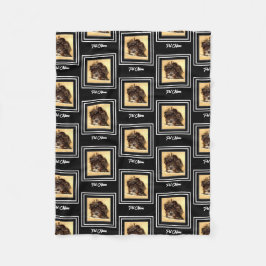 Schnoodle Dog Black Fleece Blanket