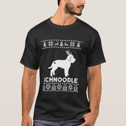 Schnoodle Dog Lover Cute Reindeer Ugly Christmas S T-Shirt (Vorderseite)