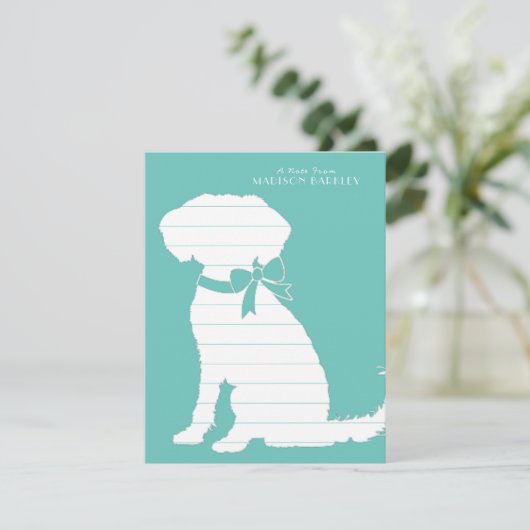 Schnoodle Dog Puppy Dankeskarte (Stehend Vorderseite)