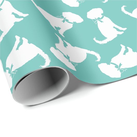 Schnoodle Dog Puppy Geschenkpapier (Rolleneckpunkt)