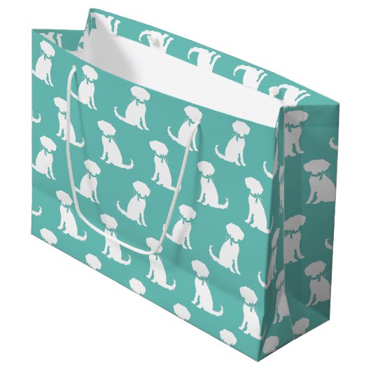 Schnoodle Dog Puppy Große Geschenktüte (Vorderseite Schrägansicht)