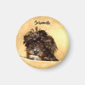 Schnoodle Dog Round Magnet (Vorne)