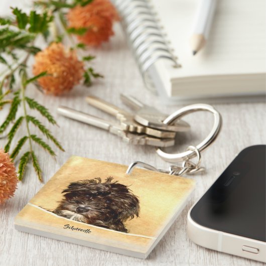 Schnoodle Dog Schlüsselanhänger (Vorderseite rechts)