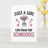 Schnoodle Girl Dog Lover Dog Owner Schnoodle Mama Karte (Gelbe Blume)