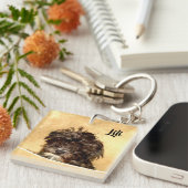 Schnoodle Hund beidseitig Schlüsselanhänger (Vorderseite rechts)