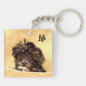 Schnoodle Hund Doppelseitig Schlüsselanhänger (Rückseite)