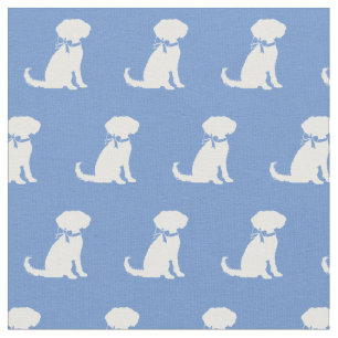 Schnoodle-Hund-Silhouette Haustier Hellblau Stoff