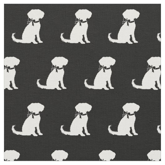 Schnoodle Hund Silhouette Haustier Stoff (Nahaufnahme)