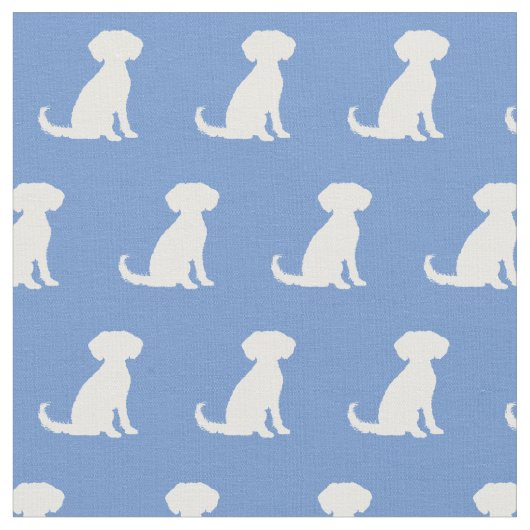 Schnoodle Hund Silhouette Pet Light Blue Stoff (Nahaufnahme)