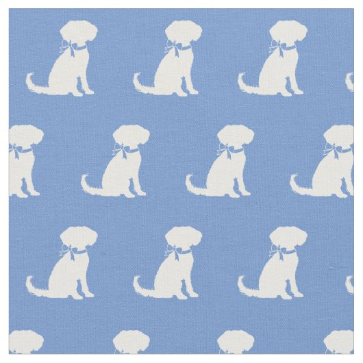Schnoodle Hund Silhouette Pet Light Blue Stoff (Nahaufnahme)