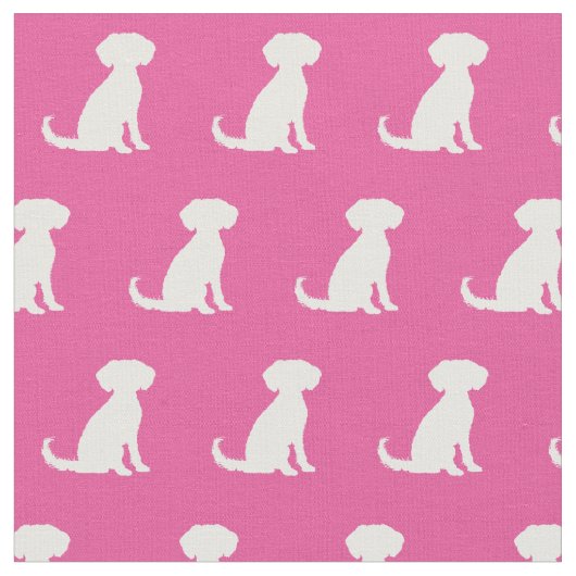 Schnoodle Hund Silhouette Pet Pink Stoff (Nahaufnahme)