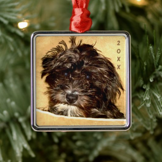 Schnoodle Premium Square Ornament Aus Metall (Baum)
