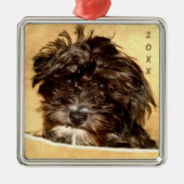 Schnoodle Premium Square Ornament Aus Metall (Vorne)