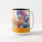 Schnoodle Reading the Big Book Two Tone Coffee Tas Zweifarbige Tasse (VorderseiteRechts)