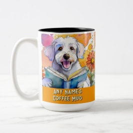 Schnoodle Reading the Big Book Two Tone Coffee Tas Zweifarbige Tasse