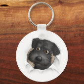 Schnoodle (schwarz) Buckel Schlüsselanhänger (Vorderseite)