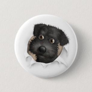 Schnoodle (schwarz) heraus sprengend button