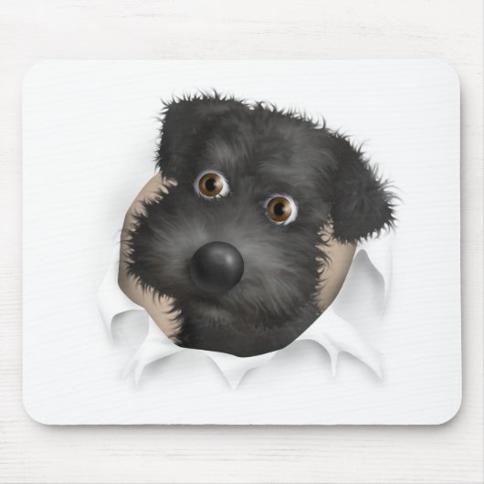 Schnoodle (schwarz) heraus sprengend mousepad (Vorne)
