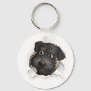 Schnoodle (schwarz) heraus sprengend schlüsselanhänger
