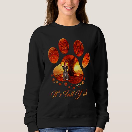 Schnoodle sein Fall Yall Dog Halloween Sweatshirt (Vorderseite)
