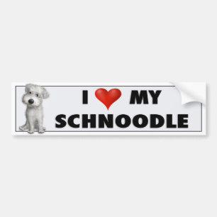 Schnoodle (weißer) Liebe-Aufkleber Autoaufkleber