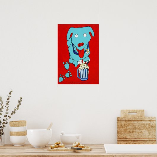 "SCHNOOK'S ROOT BEER FLOAT" Dog Art Print Poster (Küche)