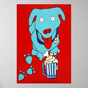 "SCHNOOK'S ROOT BIER FLOAT" Hundekunst drucken Poster