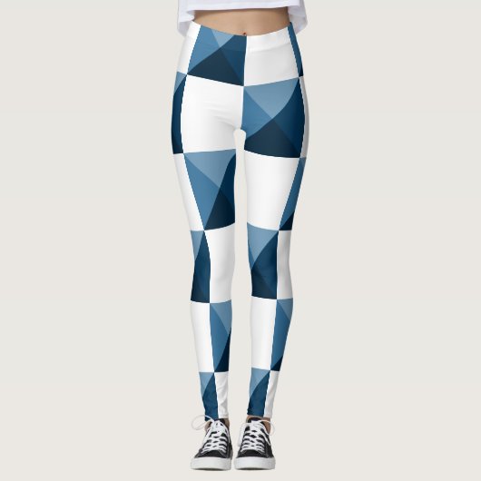 Schnorchel Blau 3D Illusion Prüfmuster Leggings (Vorderseite)