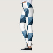 Schnorchel Blau 3D Illusion Prüfmuster Leggings (Links)