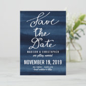 Schnorchel Blue Watercolor Modern Save the Date (Stehend Vorderseite)